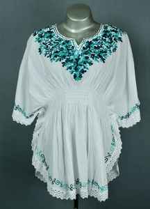 Women's 100% Cotton Embroidered Top Casual Party Loungewear/Resortwear Solid Pattern Natural Waistline for Spring/Summer Seasons - Product Image 2