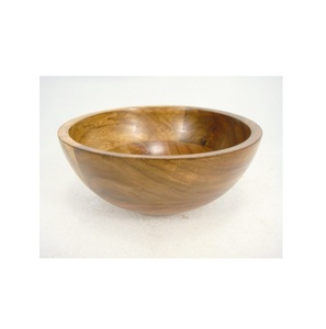 Tazón para servir de forma redondeada de madera de mango Natural de alta calidad de aspecto moderno para sopa de salsa sin verduras, tazón para servir comida de arroz - Product Image 5