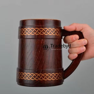 Vasos artesanales de estilo rústico para amantes del té, taza de madera, taza de cocina Premium de Tradebyd - Product Image 1