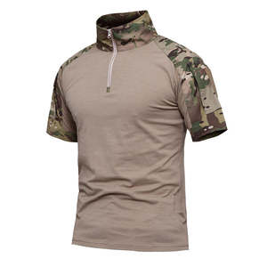 Chemise à manches courtes pour homme, demi-zip, col rond, tricotée en polyester/coton, respirante, vêtements de performance personnalisés - Product Image 1