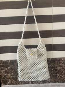 กระเป๋าช้อปปิ้งทำมือทำจากผ้าฝ้ายถักมือโดยช่างฝีมือสั่งทำเหมาะสำหรับขายต่อและให้เป็นของขวัญ - Product Image 2