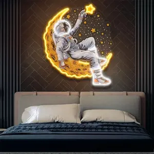 Astronauts Spaceman Led Neon Sign Store Business Signboard Led Light Up Sign Anime Neon Sign For Wall Decoration