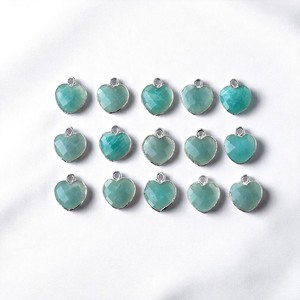 Nouveau Mode Bijoux Coeur Amazonite Pierre Précieuse Or Électrolytique Charme Pendentif À La Main À Facettes Pierres Précieuses Charmes En Gros Bijoux - Product Image 1