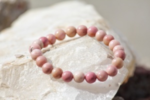 Men's Women's Classic Rhodonite Beaded Adjustable <b>Bracelet</b> Healing Protection Encourages Courage Soothes Nerves Anxiety Wedding - Product Image 4