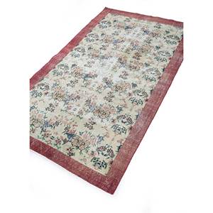 พรมขนสัตว์ลายดอกไม้สีแดงและสีส้มสไตล์วินเทจ ทอมือ ขนาด 9x12 ฟุต รูปทรงสี่เหลี่ยมผืนผ้า สำหรับบ้านและทางเดิน รุ่น Teen Model Pae-2628 - Product Image 2