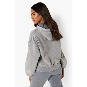 Pull à épaules tombantes vintage de haute qualité entièrement personnalisé en coton pour femmes, sweat-shirt à poche délavé au soleil, sweat-shirt unisexe délavé à l'acide - Product Image 2