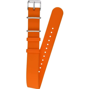 Unisex 18-22mm Silicone Zul Orange Sports <b>Watch</b> Band Stainless Steel Waterproof Breathable Adjustable Soft Light Smart <b>Watch</b> - Product Image 1