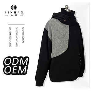 Custom Print Logo Solid 100% Cotton Split Joint Warm <b>Hooded</b> <b>Coat</b> Fashion Sweatshirts Pullover Streetwear Hoodie for <b>Winter</b> - Product Image 3