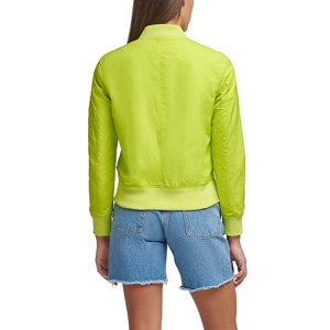 Chaqueta de béisbol de bombardero de satén con bordado de logotipo personalizado para mujer al por mayor, cortavientos de invierno, capucha impermeable, ropa de diseño de primavera - Product Image 6