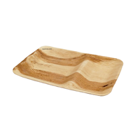 Barquette à compartiments 9*6 en bambou Areca, jetable, compostable, biodégradable, légère et écologique pour