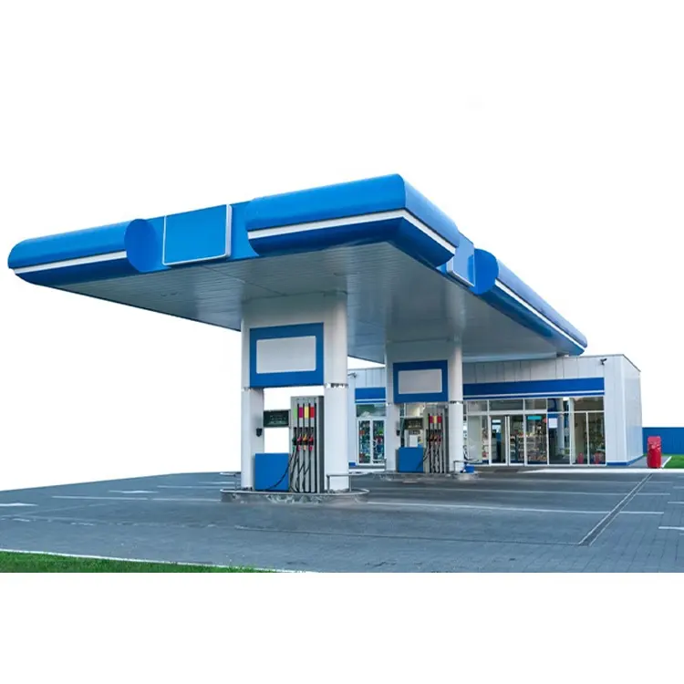 Long Span Design Steel Structure Roof Shed Toll Gas Station