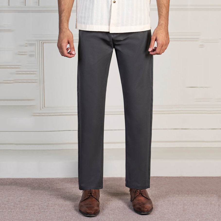 2025 Top Selling Men's Casual Cotton Chino Pants High Waist New Pattern Straight Style Lightweight Private Label Sale