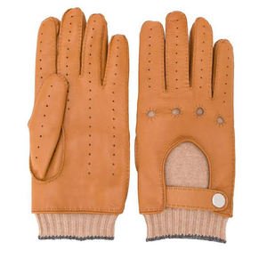 Men's Cowhide Driving <b>Gloves</b> Plain Style Leather Work <b>Gloves</b> With Cut Resistant & Wrist Stretchable Features for Outdoor Sports - Product Image 1