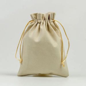 100% Cotton <b>Drawstring</b> Pouches Rope Handle Eco-Friendly Reusable Fabric for DIY Projects Travel Exhibition Gift Storage Bulk - Product Image 2