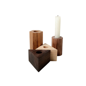 Portavelas de madera de primera calidad, portavelas de diseño ventajoso, portavelas de madera decorativo para suministros de Hotel - Product Image 1