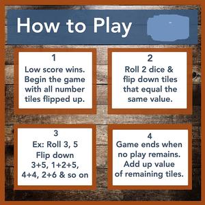 Shut The Box Jeu avec 12 numéros dans un bois de style ancien - Product Image 6