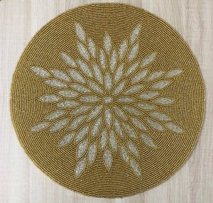 Luxury Table Decorate <b>Seed</b> Beads Embroidery Placemat Pure Handmade Beaded Embroidery Placemat New by glowin fashion - Product Image 1