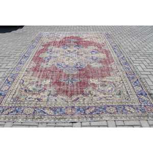 Tapis turc, tapis surdimensionné 8,2x11,3 pieds, tapis à imprimé animal rouge - Product Image 1