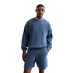 เสื้อสเวตเชิ้ตคอกลมทรงหลวมสำหรับผู้ชาย ผ้าฝ้ายฟลีซหนานุ่ม เป็นมิตรต่อสิ่งแวดล้อม ระบายอากาศได้ดี สกรีนโลโก้ได้ สไตล์ลำลองแนวสตรีทแวร์ - Product Image 1