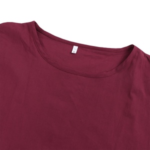 เสื้อยืดผ้าฝ้ายเรียบสีพื้น คอโอ ทรงเข้ารูป ระบายอากาศได้ดี เหมาะสำหรับออกกำลังกาย คุณภาพสูง แขนสั้น สั่งทำได้ - Product Image 3