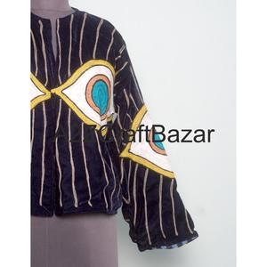 Chaqueta Bordada Suzani de Terciopelo al por Mayor, Bata de Verano Hecha a Mano para Mujer, Tela de Terciopelo con Bordado Suzani - Product Image 2