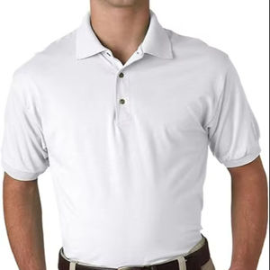 Camiseta de Manga Corta para Hombre, Antiarrugas, Tejido de Punto Sólido, 100% Algodón, Peso Medio, Casual - Product Image 1