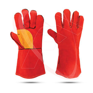 ขายร้อนถุงมือเชื่อมกันไฟ 2024 คุณภาพสูงช่างเชื่อมมือป้องกันโลหะถุงมือนิรภัยถุงมือหนังจากปากีสถาน - Product Image 1