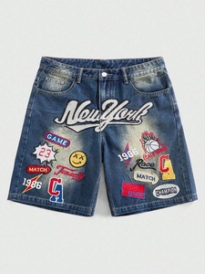 Shorts en jean pour hommes tendance et à séchage rapide, grande taille, pièce fraîche, respirant, en coton, shorts en denim pour hommes - Product Image 4
