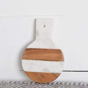 Planche à découper de comptoir de cuisine fait à la main en marbre et bois écologique de luxe planche à découper en noyer noir blocs de charcuterie - Product Image 6