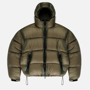 Chaqueta Acolchada Ligera con Capucha para Hombre, Chaqueta Casual de Invierno, Cálida, Impermeable, con Cierre y Logotipo, Perfecta para Viajar - Product Image 1