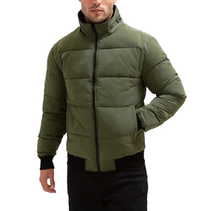 แจ็กเก็ตขนเป็ดบุนวมแบบมีซิปสีเขียวล้วนถอดออกได้ชุดสตรีทปักลายสำหรับฤดูหนาวสำหรับผู้ชาย - Product Image 5