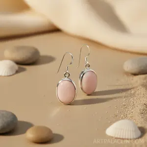 Boucles d'oreilles en argent sterling 925 avec nacre, cadeau pour femme - Product Image 1
