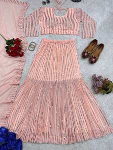 DESIGNER PARTY WEAR LOOK PRÊT À PORTER SAREE ET BRODERIE TRAVAIL - Product Image 5