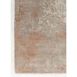 พรมทอมือลายเอนโทรปี ทำจากขนสัตว์ ไผ่ และไหม สีเบจ-น้ำตาล สำหรับบ้าน ห้องนั่งเล่น ทางเดิน-Esk-1570 ขนาด 9x12 ฟุต รูปทรงสี่เหลี่ยมผืนผ้า - Product Image 4