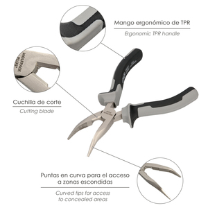 Pinze a bocca curva 150 mm. Acciaio Cromo Vanadio DIN-ISO 5745 - Product Image 3