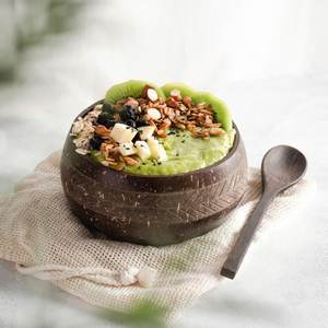 Bols en coquille de noix de coco naturelle, haute qualité, prix de gros, biologique, poli, tasses avec support - Product Image 3