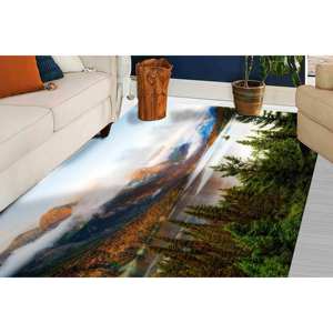 Tapis imprimé Wild Goose Island - Parc national de Glacier, Lac Saint-Mary, Tapis doux non tissé - Product Image 4