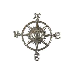 Placa Decorativa de Pared con Brújula de Aluminio Cromado, Estilo Vintage, Decoración Náutica para Casa de Playa, Sala de Estar u Oficina - Product Image 2