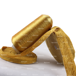 Conception de broderie belle couture en gros dentelle tresse en gros passementerie ruban de tresse personnalisé couleur or massif - Product Image 3