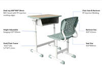 Chaises de bureau pour l'école primaire avec hauteur réglable, confortables, écologiques, design moderne en métal durable pour une utilisation en classe