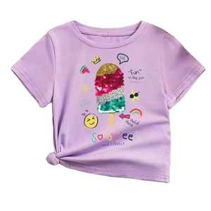 เสื้อยืดเด็กคอตตอน 100% คอกลม ลายการ์ตูน ซักแล้ว ใส่สบายสำหรับฤดูร้อน ราคาโรงงาน ขายส่ง เสื้อผ้าใหม่จำนวนมาก - Product Image 1