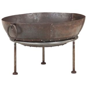 Bol de feu de joie portable facile avec support fini antique Foyer Accessoires de jardin Foyer d'hiver à bois pour usage domestique - Product Image 4