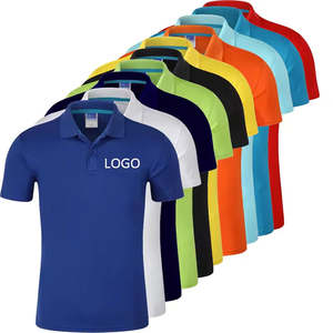 Camiseta de golf para hombre con logo personalizado, estampado por transferencia térmica, de secado rápido, 100% poliéster, tejido de punto, en blanco. - Product Image 1