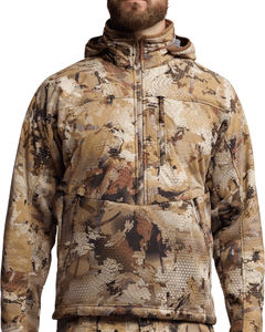 Chaqueta Táctica de Forro Polar con Capucha y Cierre de Cremallera de un Cuarto, Camuflaje Marshland, para Hombre, Ropa de Invierno para Actividades al Aire Libre y Caza - Product Image 1