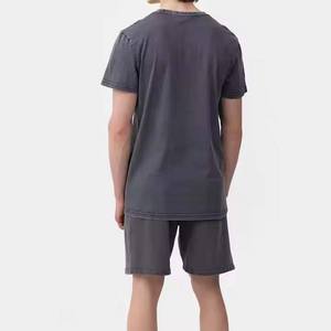 Vente en gros de t-shirts avec logo personnalisé grande taille pour hommes ensembles de t-shirts sans manches de gymnastique d'été ensemble 2 pièces de t-shirts courts ensembles de fitness - Product Image 3