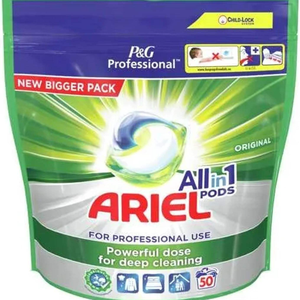 Cápsulas de Lavandería Ariel Professional, Paquete de 50 Unidades – Solución de Limpieza Comercial a Granel - Product Image 1