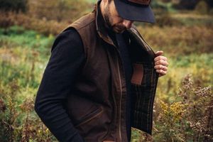 100% Cotton Oilskin Hunting Vest 12 OZ Fabric <b>Waxed</b> Water Repellent Hunting Farming Outdoor Waistcoat - Product Image 2