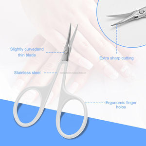 Ciseaux à cuticules russes de précision, manucure, sourcils, peau sèche, acier inoxydable, lame extra fine courbée, ciseaux à ongles, logo - Product Image 3