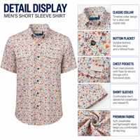 UPF 35 Digitale Print Ademend Snel Droogend Spandex/Polyester Losse Pasvorm Knoopsluiting 180g Heren Vis Shirts