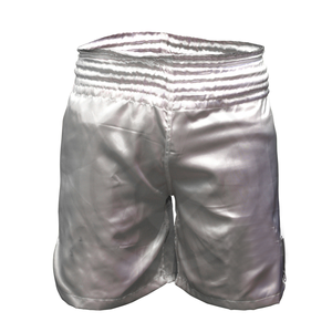 Pantalones cortos deportivos de Cintura elástica de Color liso plateado de poliéster 100% para adultos Técnicas lavadas para entrenamiento de artes marciales Ropa de competición - Product Image 1